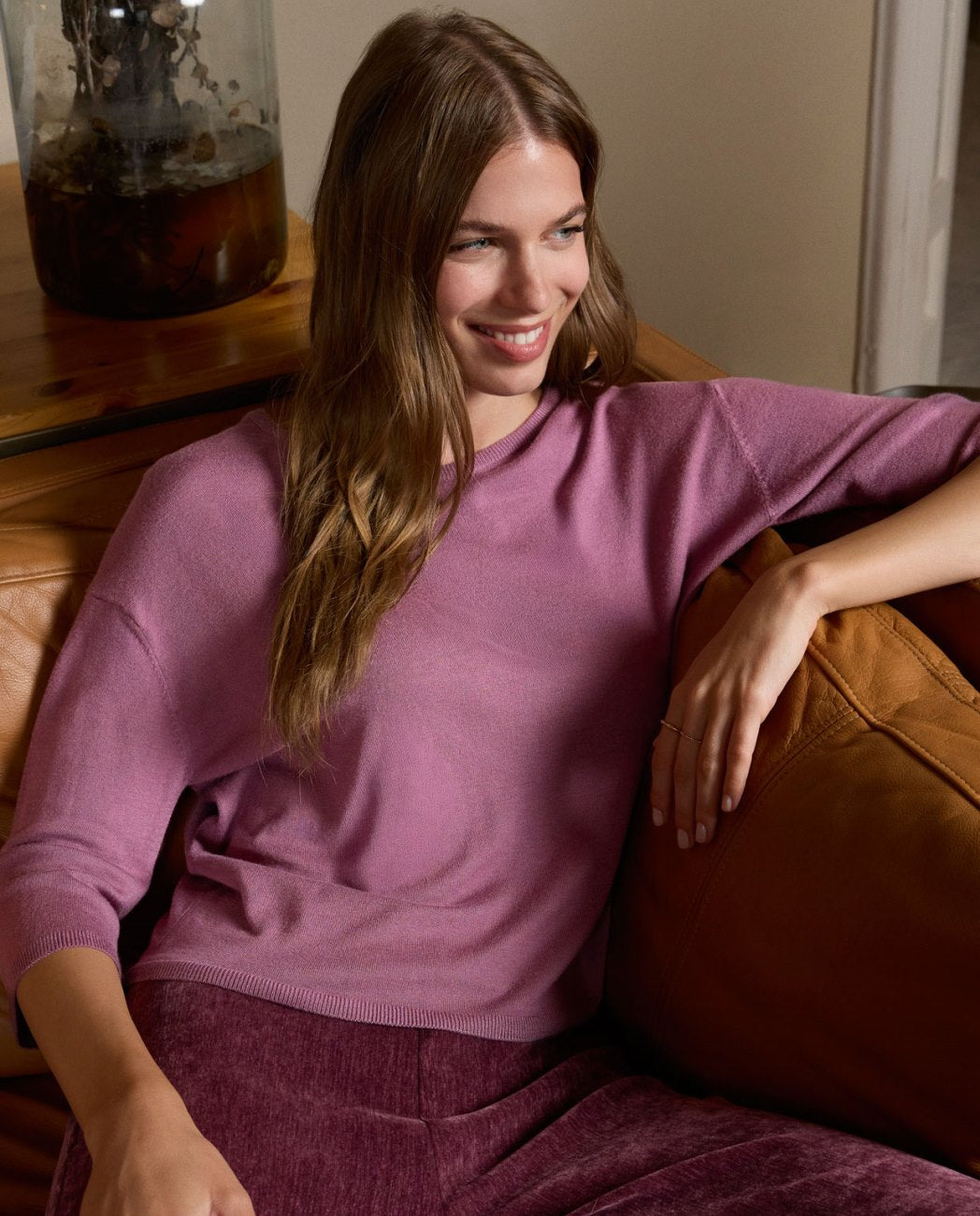 SURKANA - maglia manica 3\4 - MALVA