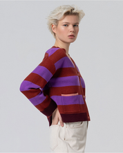 SURKANA - cardigan scollo v - PORPORA