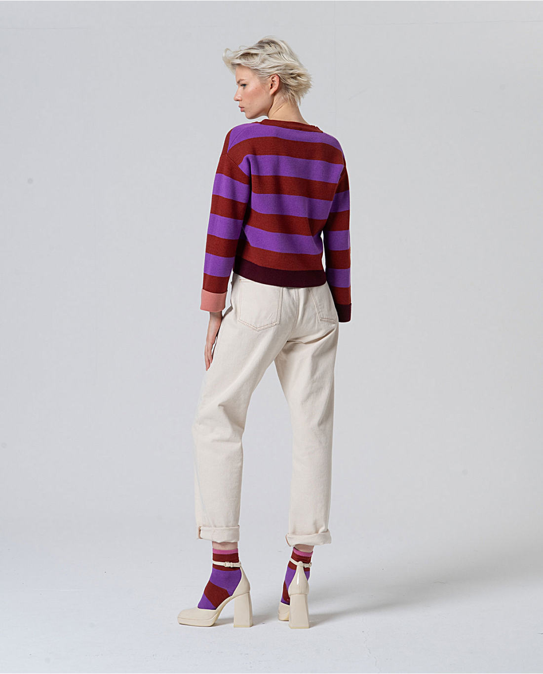 SURKANA - cardigan scollo v - PORPORA