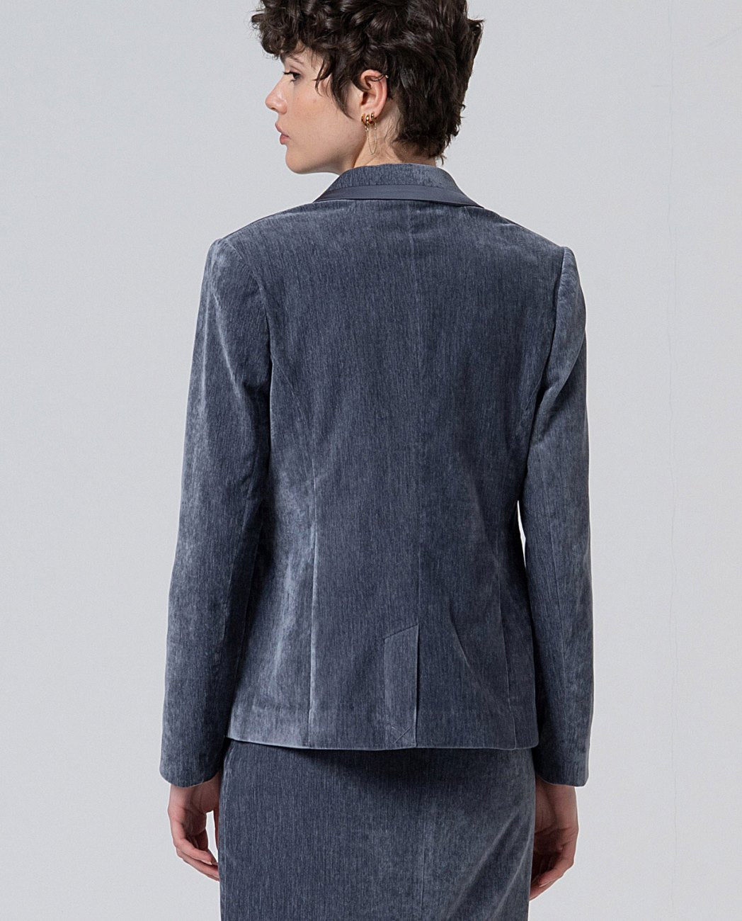 SURKANA - blazer velluto - GRIGIO