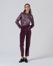 SURKANA - pantalone dritto velluto - MIRTILLO