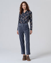 SURKANA - pantalone dritto velluto - GRIGIO