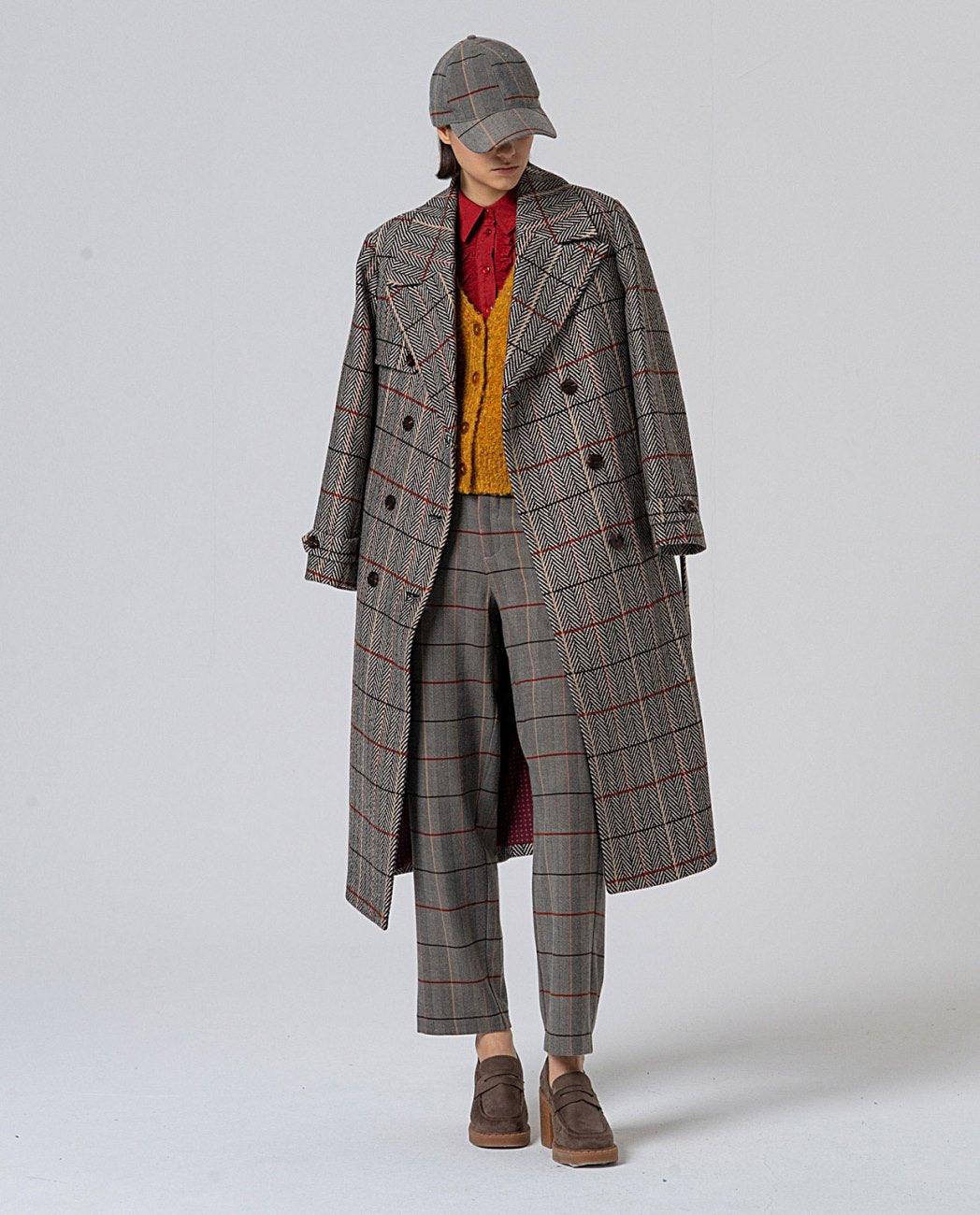 SURKANA - trench spigato - CAMEL