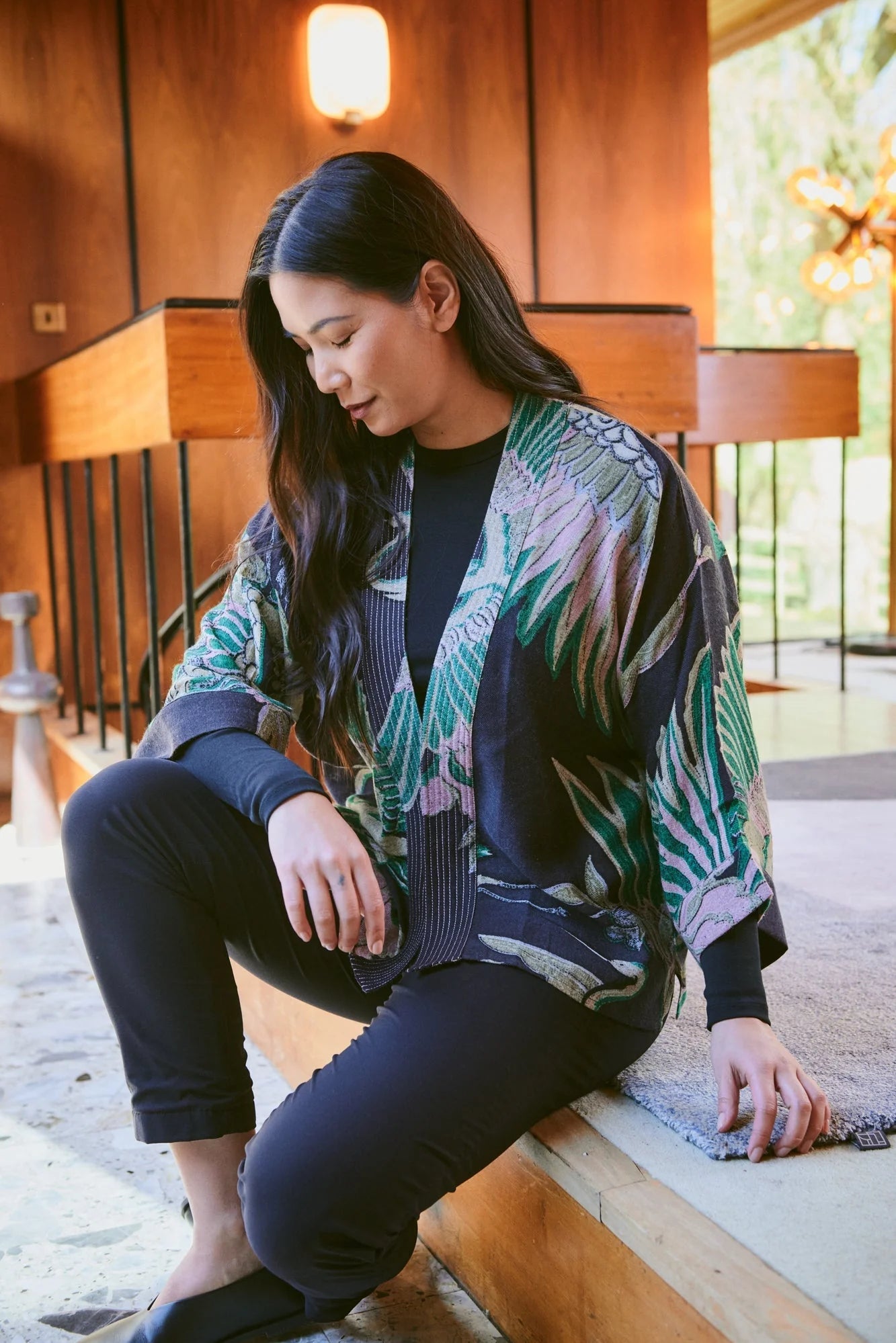 one-hundred-stars-1 - giacca kimono wool - CRANE EMERALD