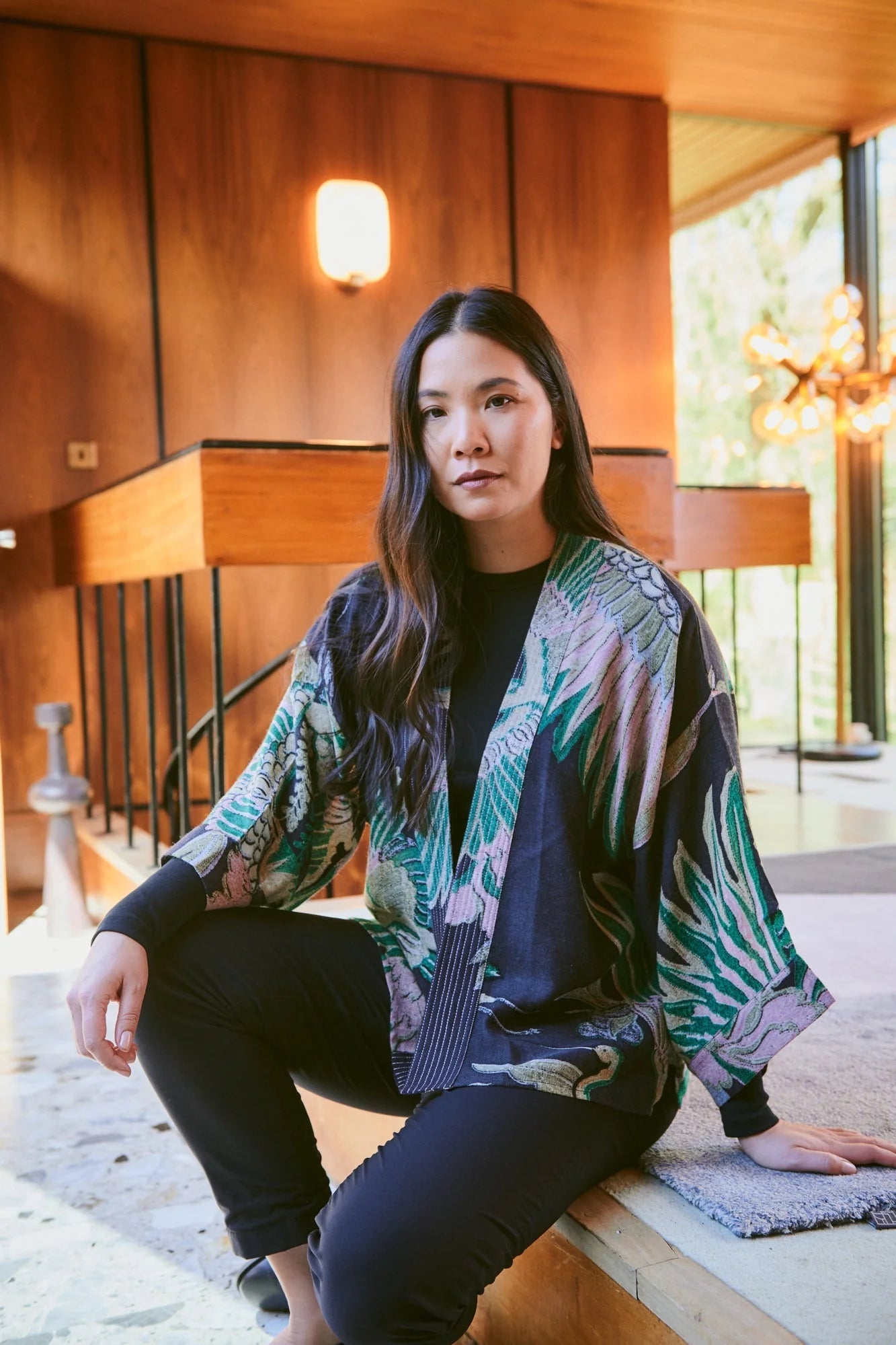 one-hundred-stars-1 - giacca kimono wool - CRANE EMERALD