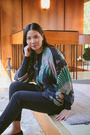 one-hundred-stars-1 - giacca kimono wool - CRANE EMERALD