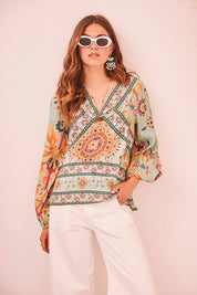 NUD - blousa kuymi - WATER GREEN