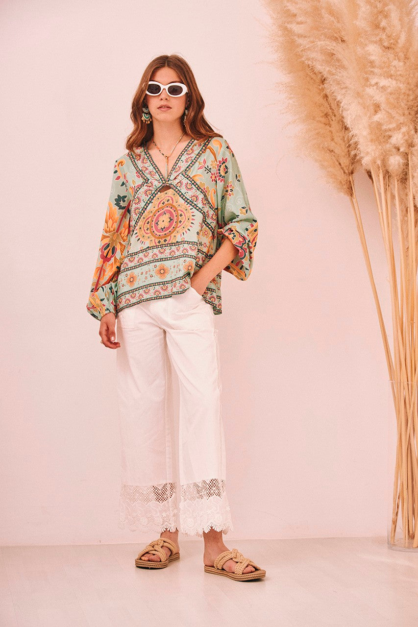 NUD - blousa kuymi - WATER GREEN