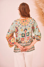 NUD - blousa kuymi - WATER GREEN