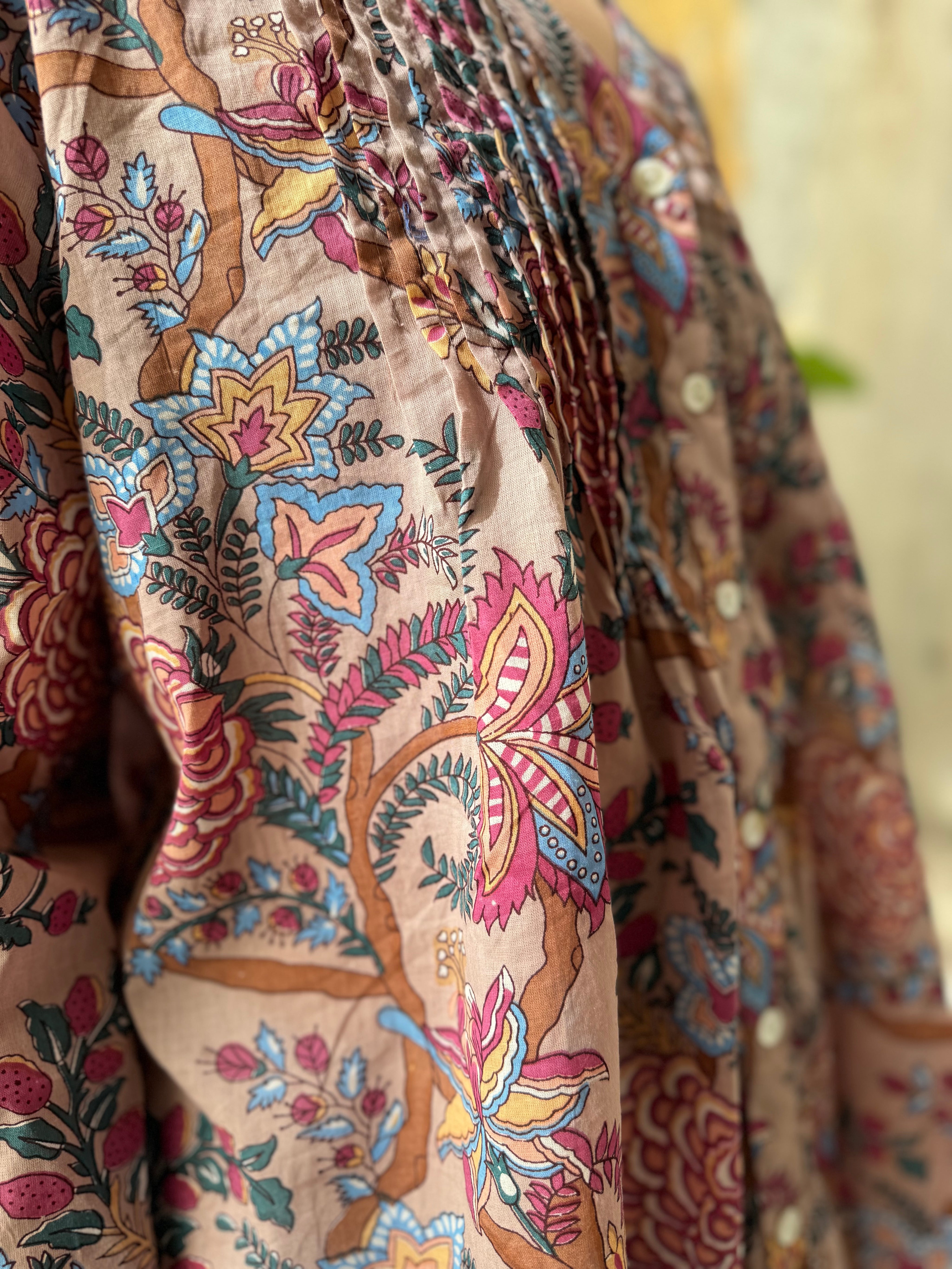 ARTEFILIA - blusa mussola di cotone eva - ROSA ANTICO FLOWERS