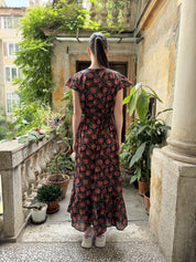 ARTEFILIA - abito mirta mussola di cotone - BLUE FLOWERS