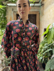 ARTEFILIA-abito carolina mussola cotone - BLUE FLOWER