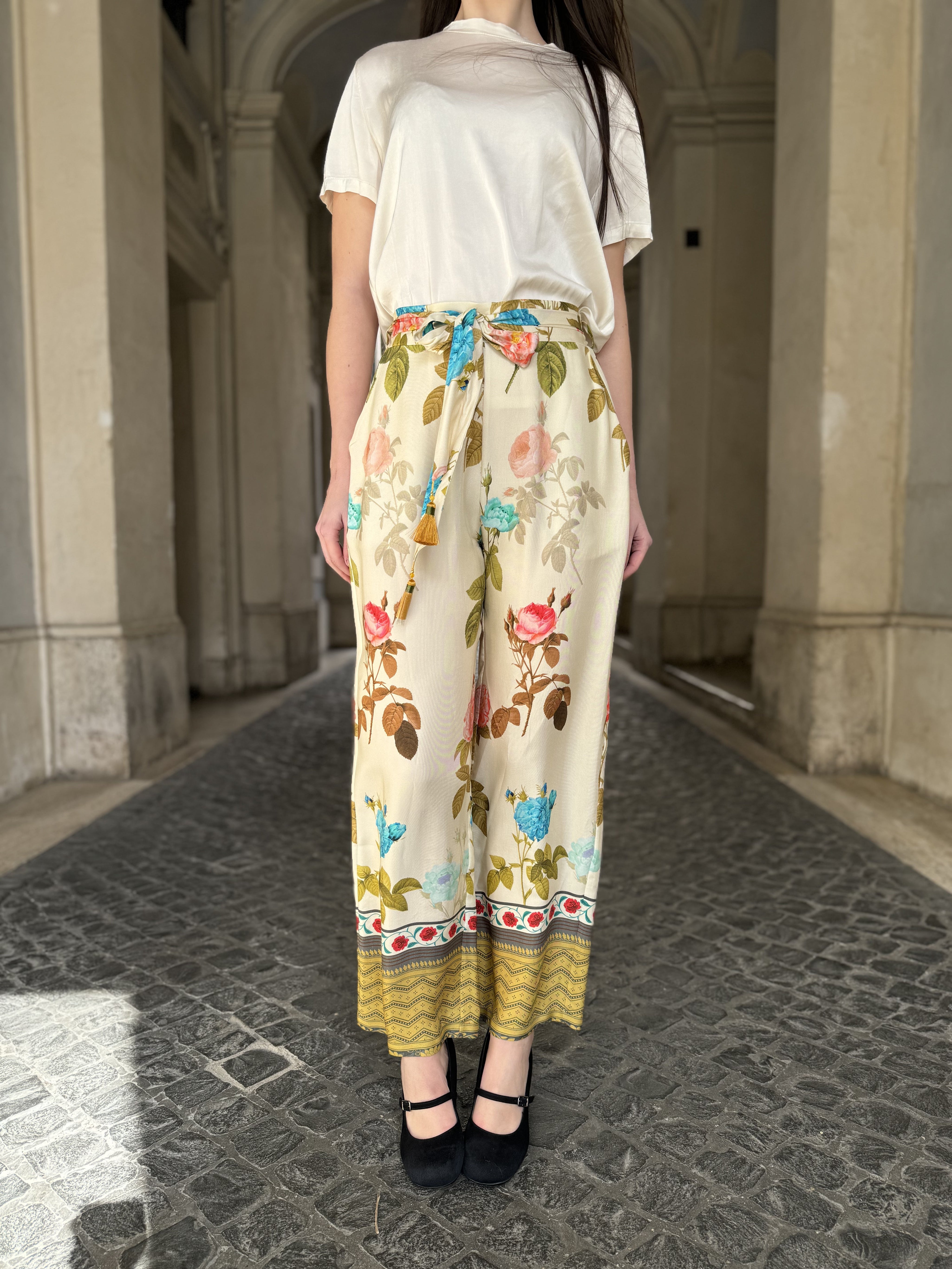 WU-SIDE - pantaloni fantasia - BEIGE S\M 40\44