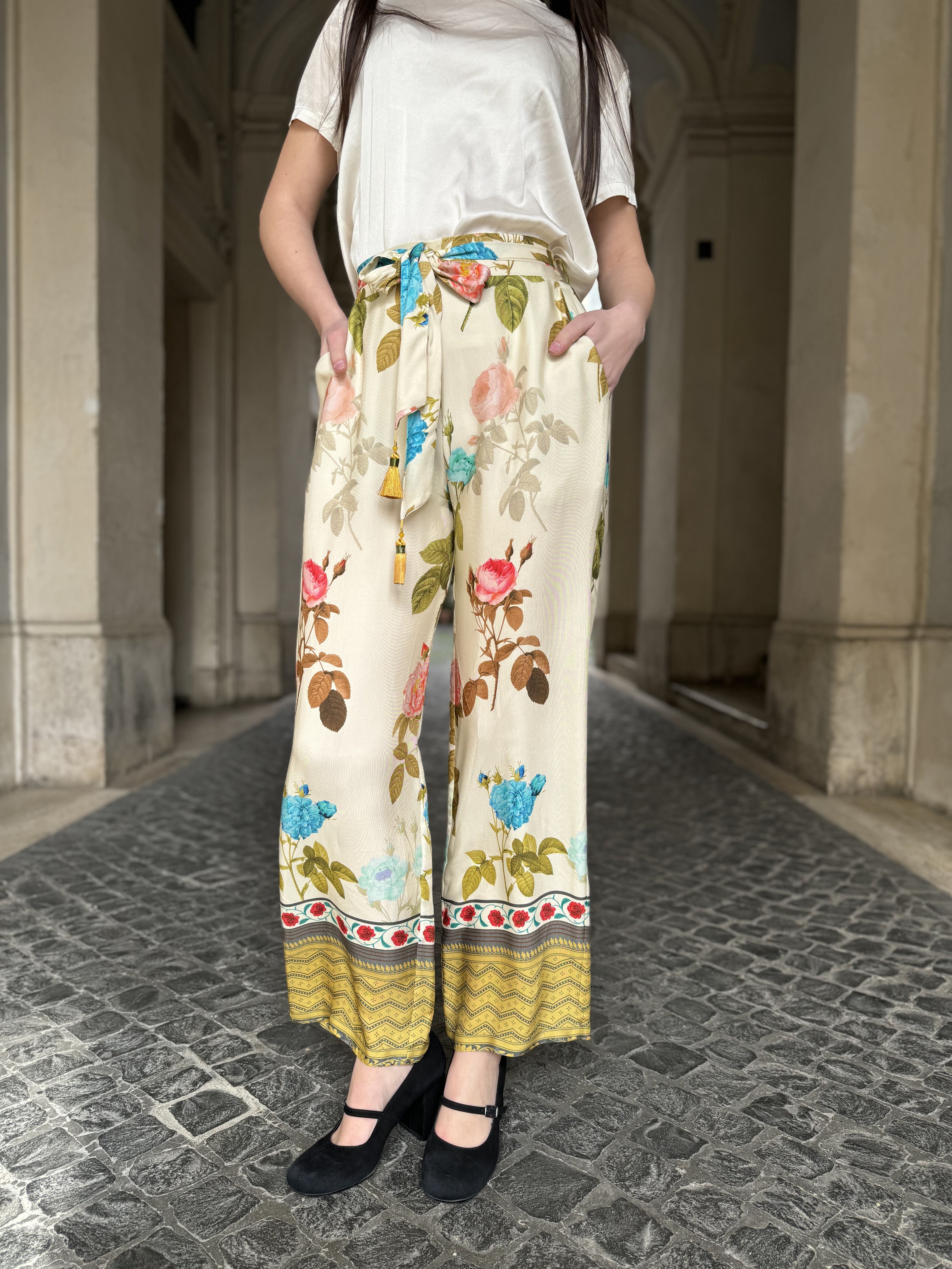 WU-SIDE - pantaloni fantasia - BEIGE S\M 40\44