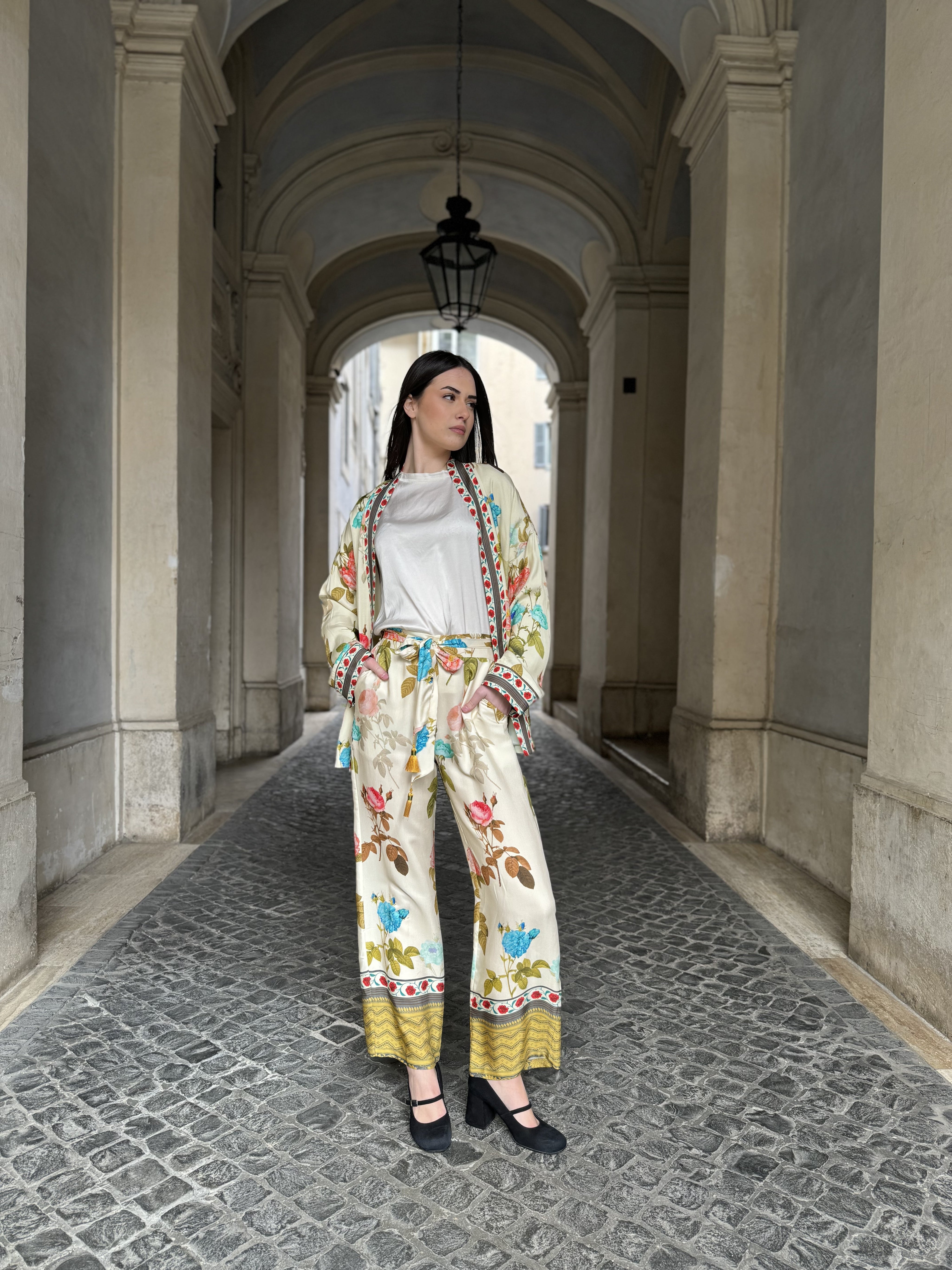 WU-SIDE - pantaloni fantasia - BEIGE S\M 40\44