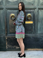 WU-SIDE - abito fantasia - CELESTE