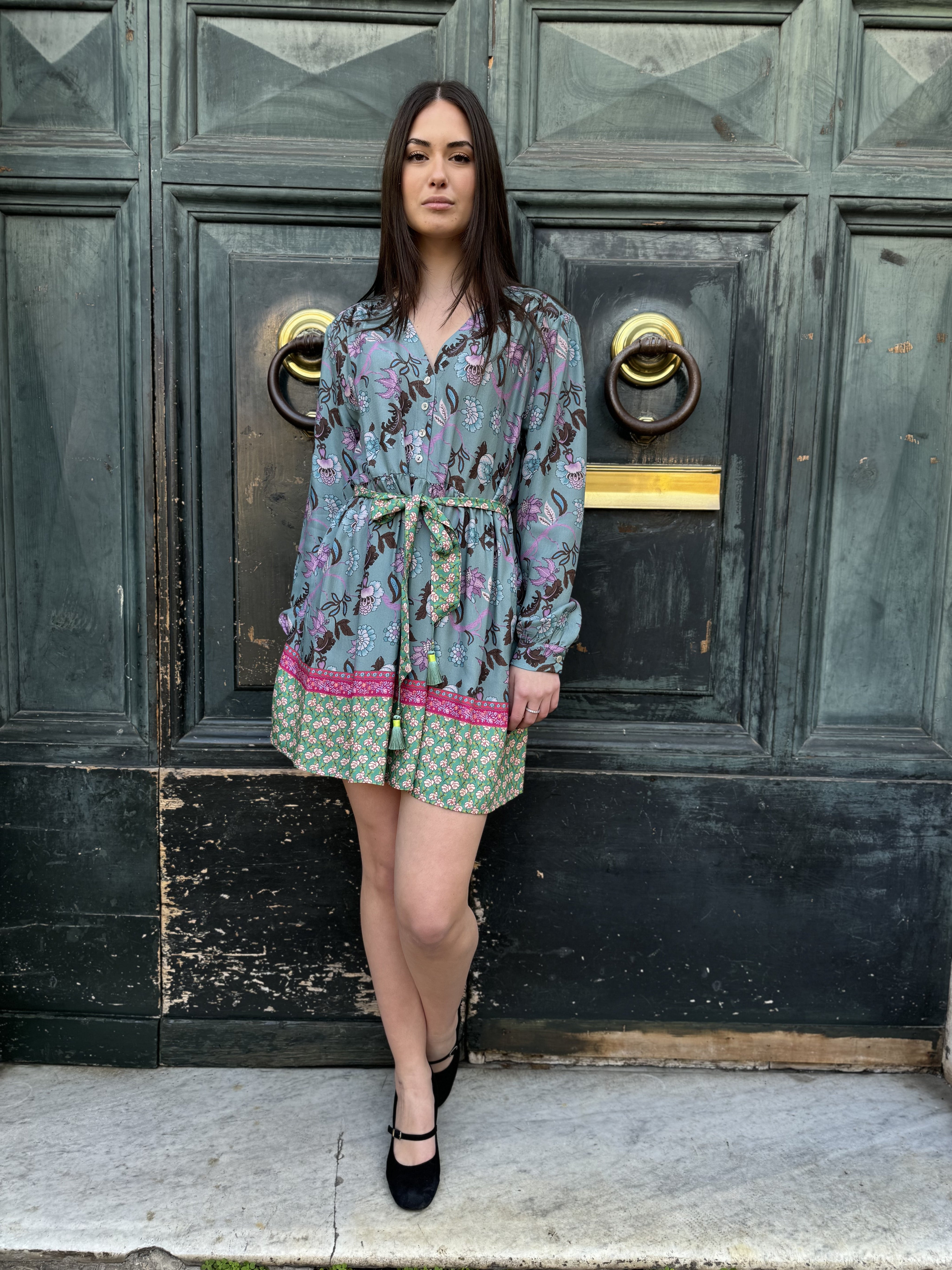 WU-SIDE - abito fantasia - CELESTE