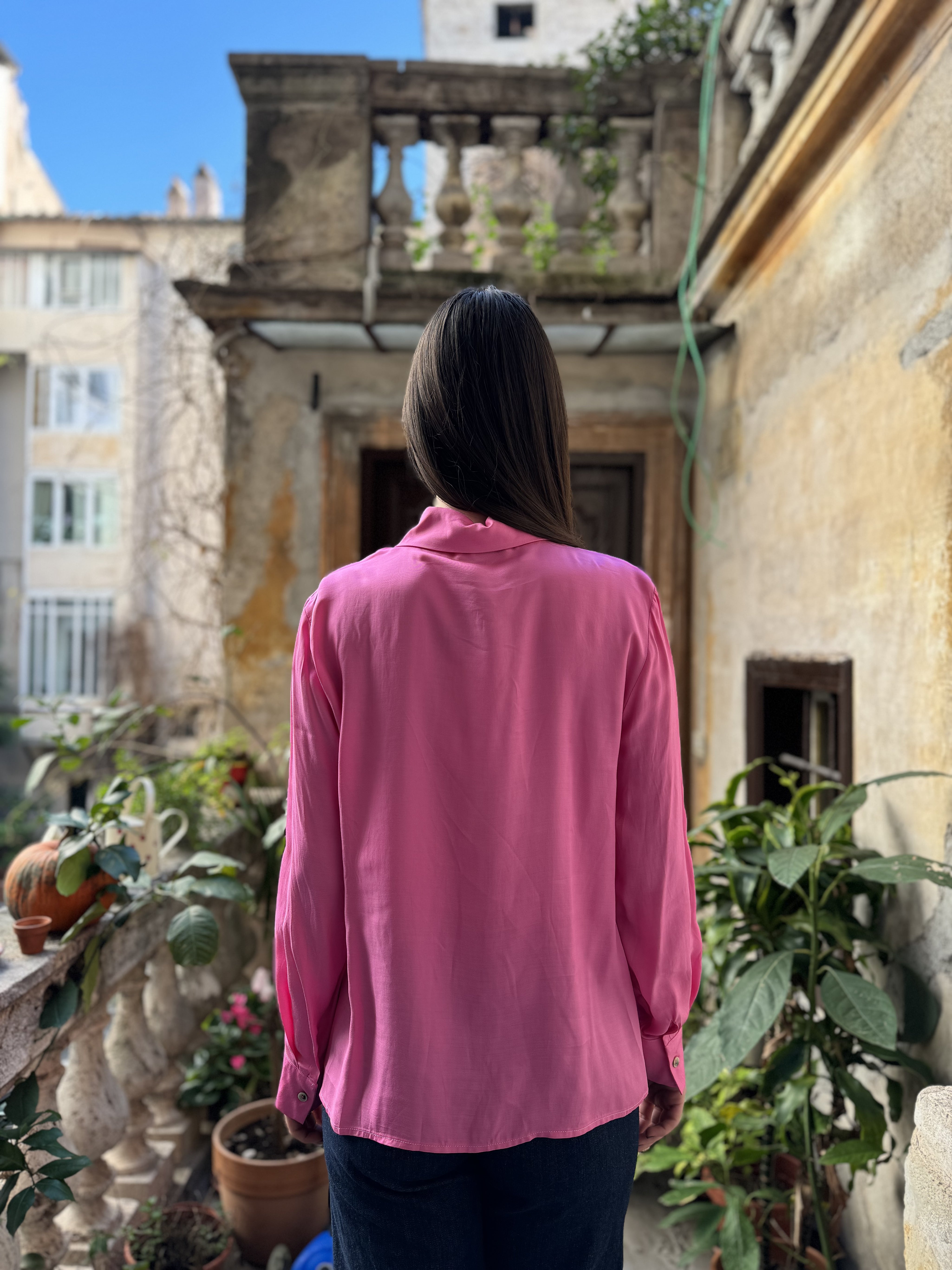 WU-SIDE - camicia viscosa - FUCSIA