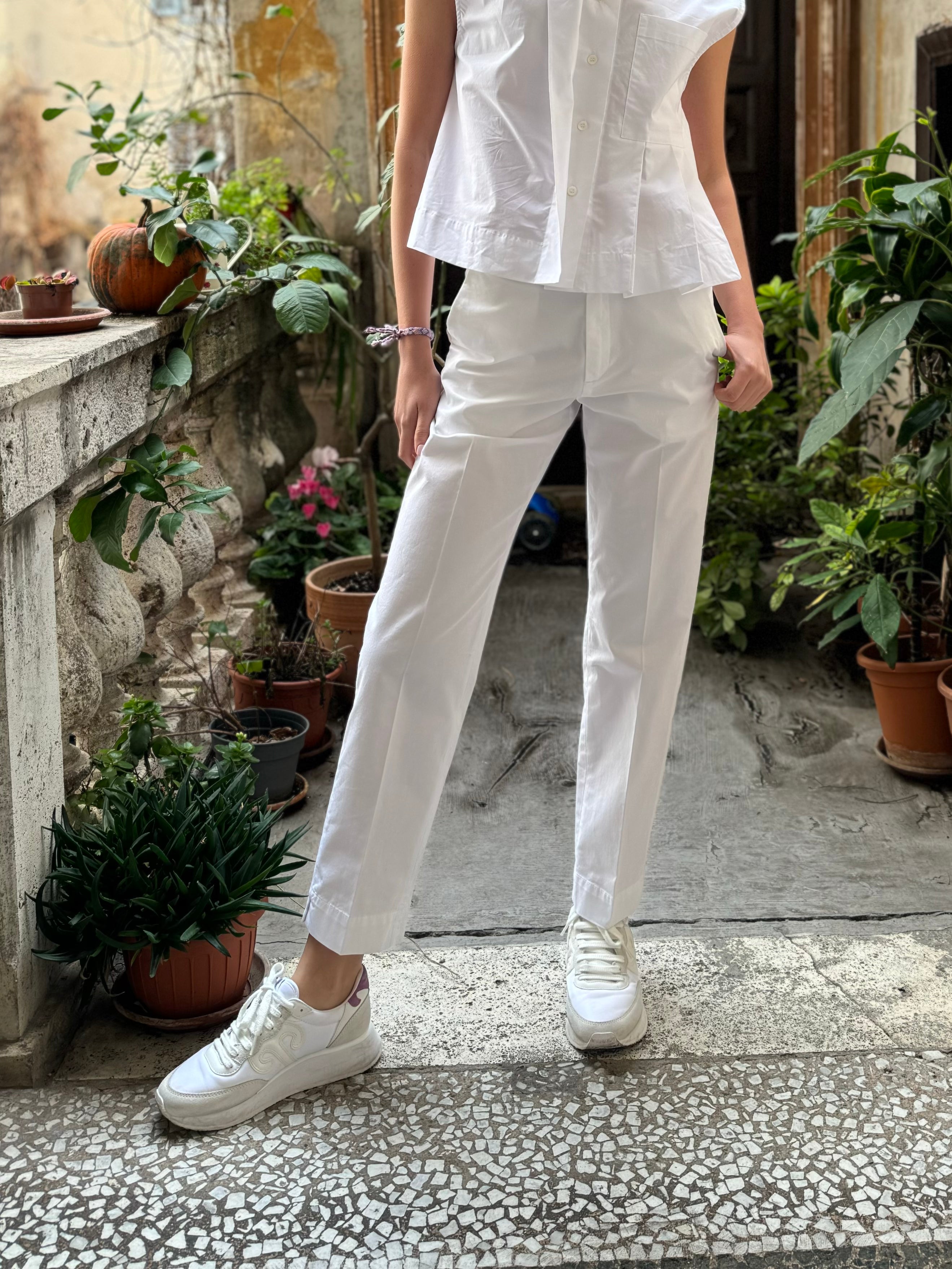 HAPPY 25 - pantalone chino - BIANCO