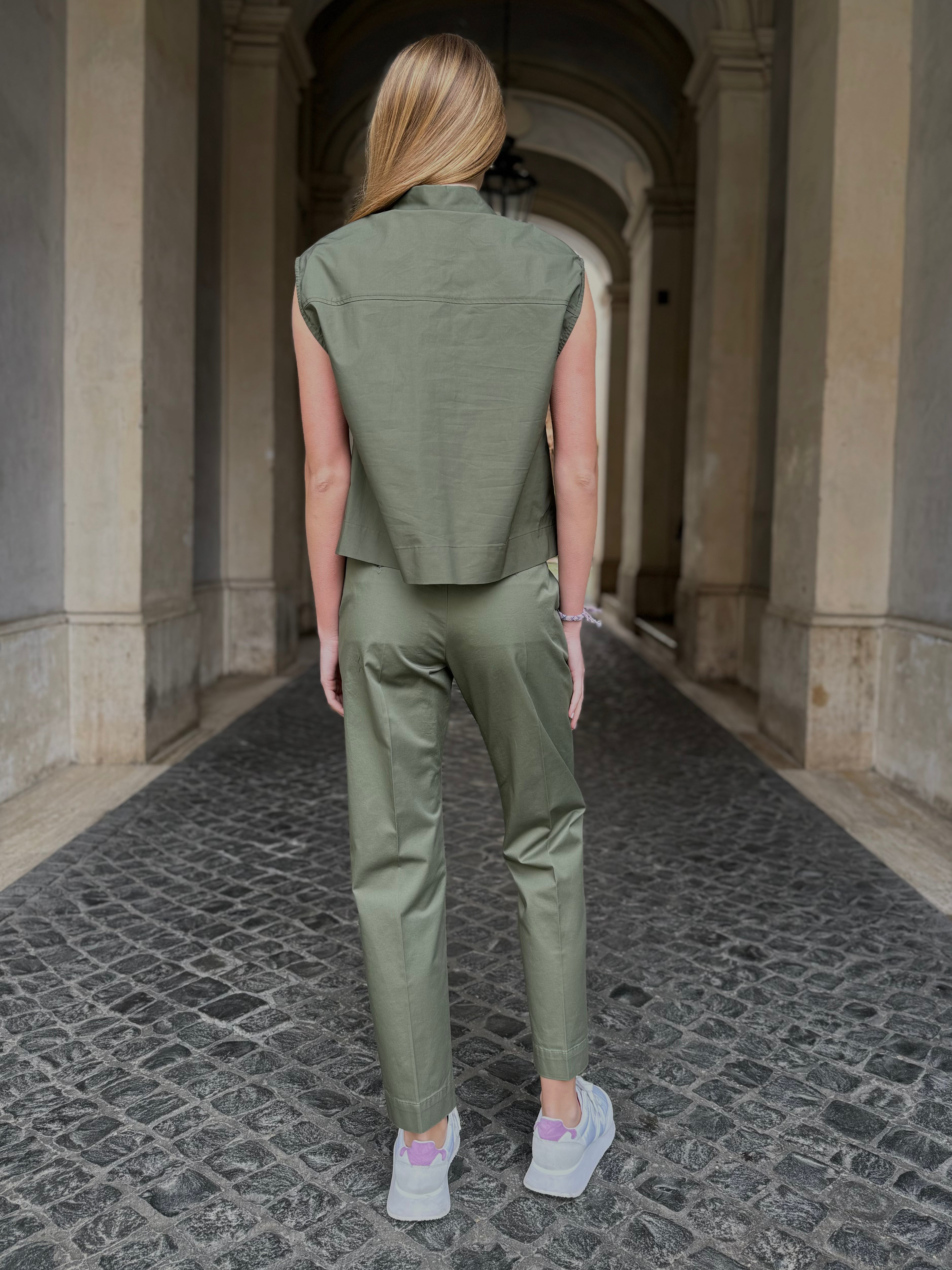 HAPPY 25 - pantalone chino - MILITARE