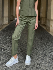 HAPPY 25 - pantalone chino - MILITARE