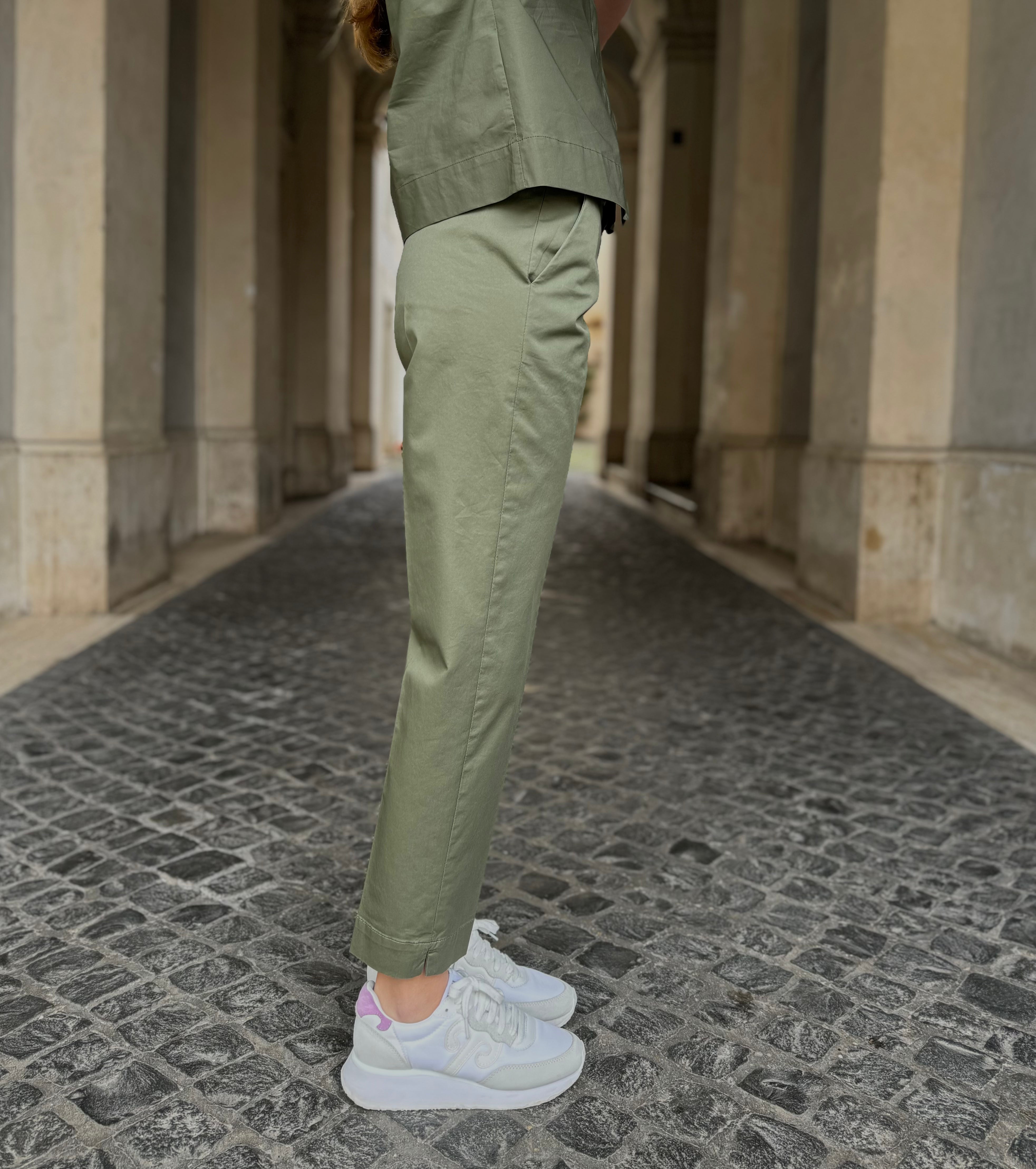 HAPPY 25 - pantalone chino - MILITARE