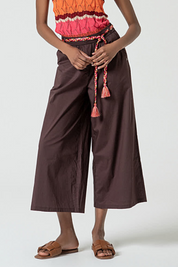 SURKANA - pantalone cinta fantasia - MARRONE