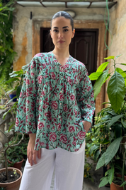 ARTEFILIA - blusa mussola di cotone eva - TIFFANY FLOWERS