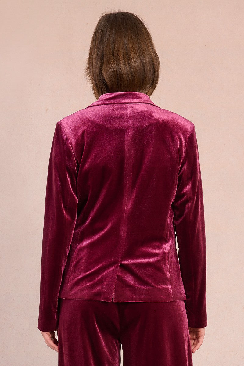 MOLLY BRACKEN - giacca blazer velluto - DARK RED