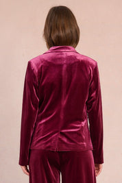 MOLLY BRACKEN - giacca blazer velluto - DARK RED