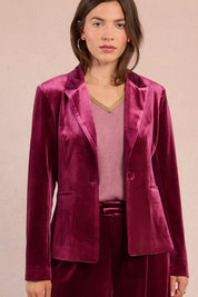 MOLLY BRACKEN - giacca blazer velluto - DARK RED