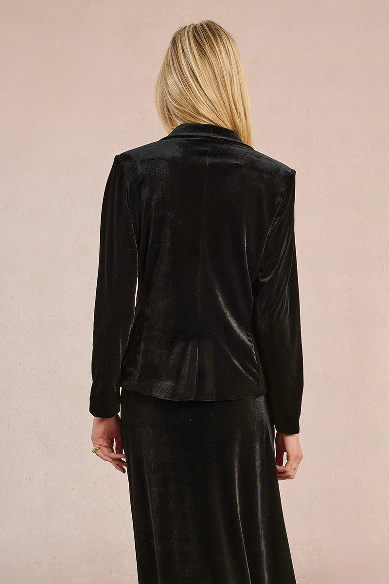 MOLLY BRACKEN - giacca blazer velluto - BLACK