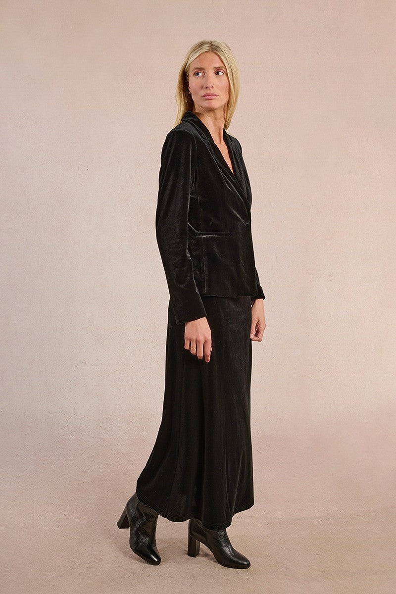 MOLLY BRACKEN - giacca blazer velluto - BLACK