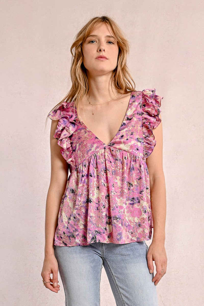 MOLLY BRACKEN - top stampato fantasia - PINK CELESTE