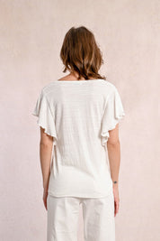 MOLLY BRACKEN - t shirt scollo v - OFF WHITE