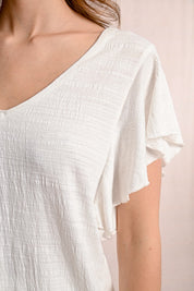 MOLLY BRACKEN - t shirt scollo v - OFF WHITE