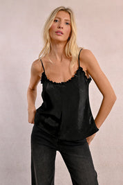 MOLLY BRACKEN - canotta con spalline sottili - BLACK