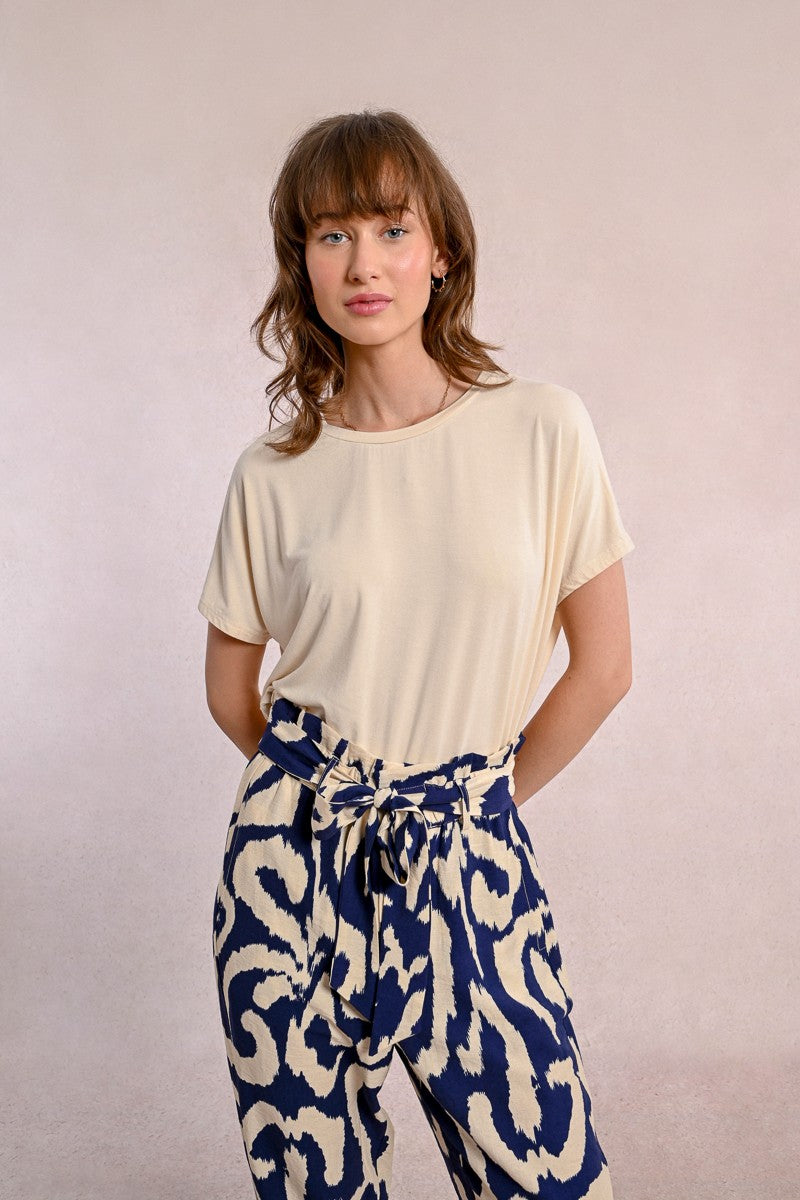 MOLLY BRACKEN - t shirt viscosa - CREAM