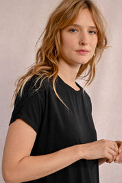 MOLLY BRACKEN - t shirt viscosa - BLACK