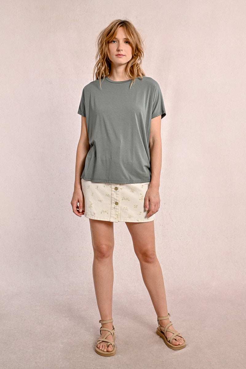 MOLLY BRACKEN - t shirt viscosa - KHAKY