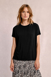 MOLLY BRACKEN - t shirt viscosa - BLACK