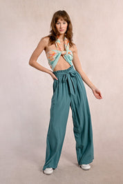MOLLY BRACKEN - pantalone viscosa lyocell - EMERALD GREEN