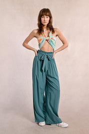 MOLLY BRACKEN - pantalone viscosa lyocell - EMERALD GREEN