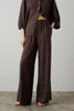 BSB - pantalone palazzo lino - CHOCOLATE