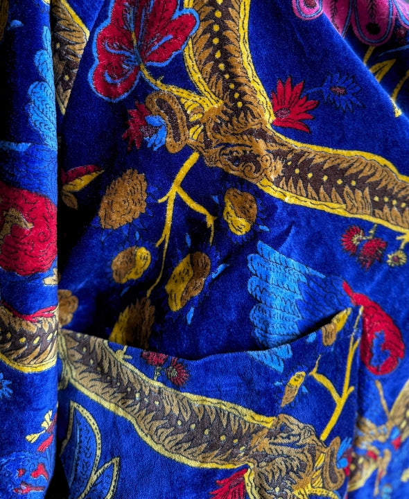 one-hundred-stars-1 - velvet jacket - CLIMBING PEACOCK ROYAL BLUE