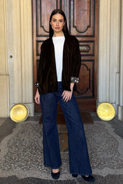 WU-SIDE - giacca kimono velluto - VERDE