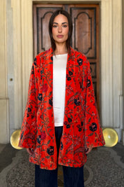 ARTEFILIA-MILANO - kimono velluto jia - GARDEN ORANGE