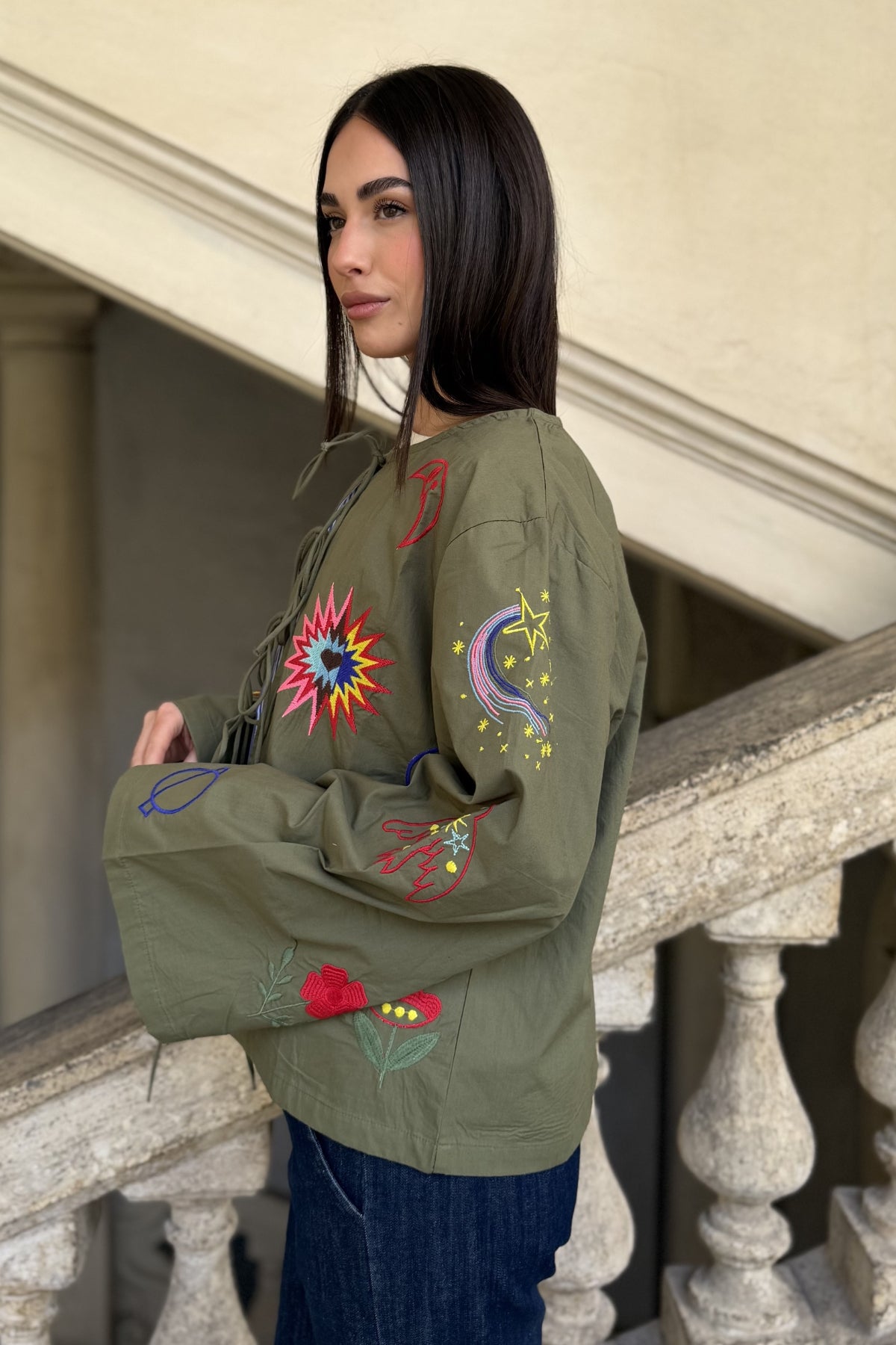 LUMINE PARIS - blusa lumine ricamo - KAKI