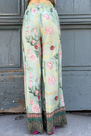 WU-SIDE - pantaloni viscosa - VERDE ACQUA