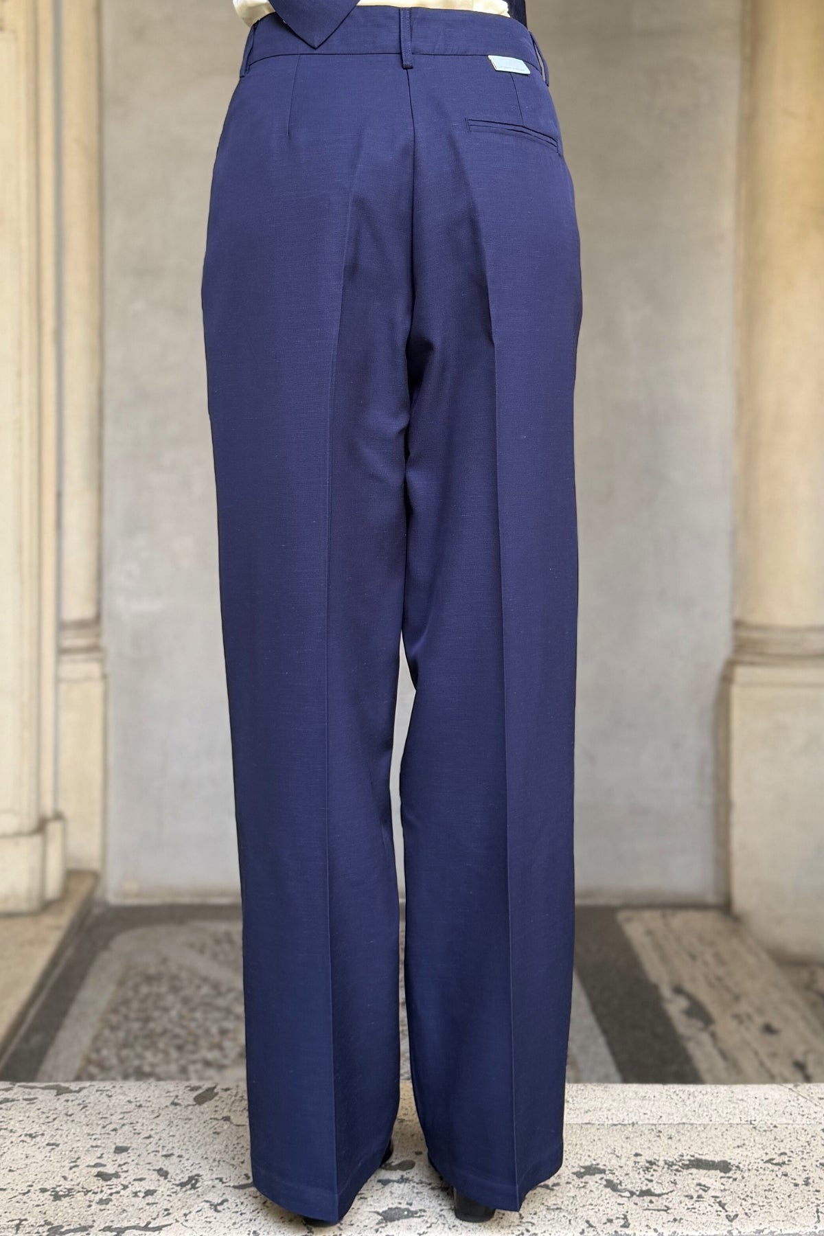 WU-SIDE - pantalone palazzo - BLUE